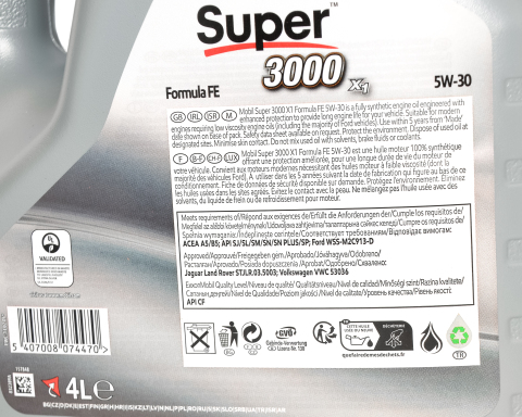 Моторна олива MOBIL Super 3000 X1 Formula FE 5W-30, 4 літри