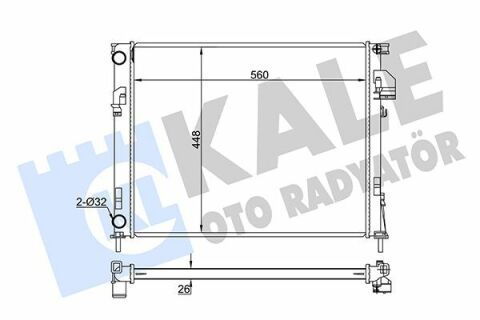 KALE RENAULT Радіатор охолодження Trafic II, Opel Vivaro, Nissan 1.9dCi/2.0 01-