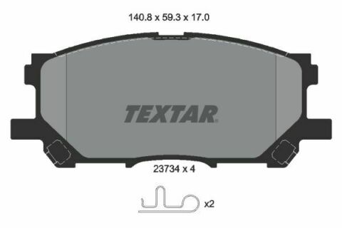 Колодки гальмівні (передні) Lexus RX 03- (Akebono) (140.8x59.3)