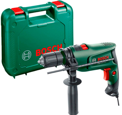 Ударний дриль Easy Impact 600 із кейсом. 600 W (загортання/свердління/ударне свердління), (дриль+валіза+додаткова рукоятка+обмежувач глибини) BOSCH