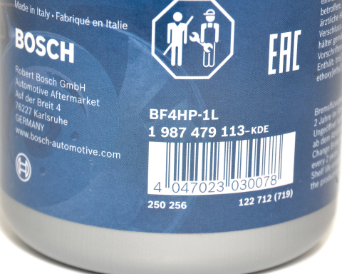Гальмівна рідина BOSCH DOT4 HP, 1 літр
