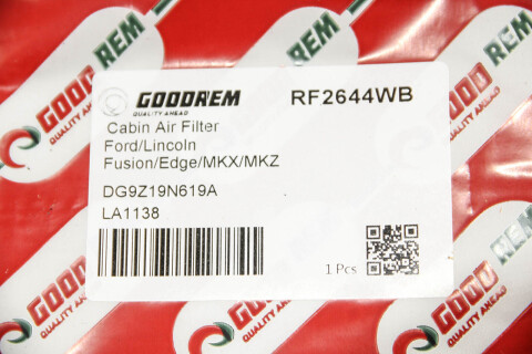 Фільтр салону Ford Fusion 14-20/Edge 15-22/Lincoln Continental/MKX/MKZ
