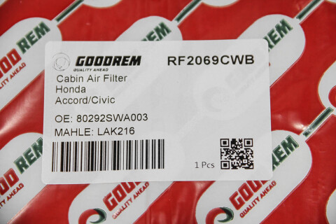 Фильтр салона Accord/Civic/CR-V 1.4-2.4 03-(угольный) Фильтр салона Accord/Civic/CR-V 1.4-2.4 03-(угольный)