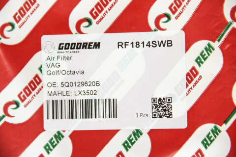 Фільтр повітряний Golf VII 1.6/2.0 TDI 13-/Octavia 1.6/2.0 TDI/1.8 TSI 12- (з сіткою) Фільтр повітряний Golf VII 1.6/2.0 TDI 13-/Octavia 1.6/2.0 TDI/1.8 TSI 12- (з сіткою)