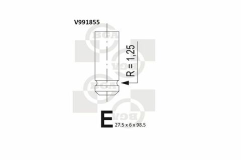 Клапан впуска. Combo 1.7Di/CDTi 01-