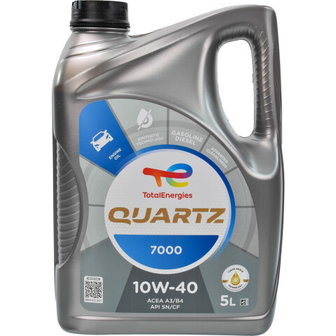 Моторное масло Total Quartz 7000 10W-40, 5 литров Моторное масло Total Quartz 7000 10W-40, 5 литров
