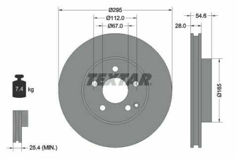 Диск гальмівний (передній) MB E-class (W211/S211) 02-09 (295x28) PRO+