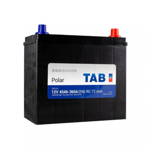 АКБ 45 Ah/12V TAB Polar S (0) Euro Japan Пусковой EN(A) 360 (237×127×205/226)