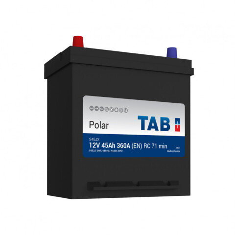 45 Ah/12V TAB Polar S (1) Пусковой EN (A) 360 (196x134x205/226)