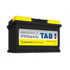АКБ 65 Ah/12V TAB EFB (0) Euro Пусковой EN(A) 650 (278x175x175)