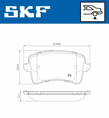 SKF VW колодки гальмів.задн.Audi A4/5,Q5 07-