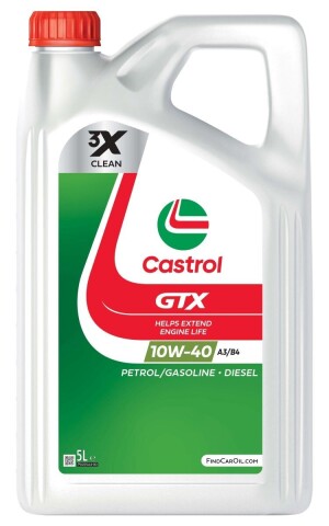 Моторное масло CASTROL GTX 10W-40 A3/B4, 5 литров