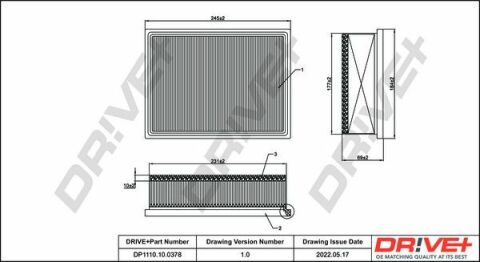 DP1110.10.0378 Drive+ Фільтр повітря