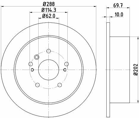 Гальмівний диск зад. Lexus RX 03-08 3.0-3.5 (PRO)