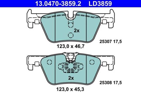 Колодки тормозные (задние) BMW 1 (F20/F21)/ 2 (F22/F23)/ 3 (F30/F31/F34)/4 (F32/F36) 11- (Bosch) ATE Ceramic