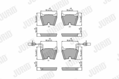 JURID AUDI Колодки гальмові передні A6 C5 Avant 04-05, VW PHAETON 3.2 04-08, LAMBORGHINI GALLARDO SPYDER 5.0 05-