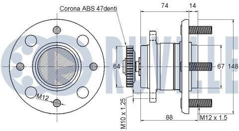 Подшипник задние ступицы с датчиком abs sonata v, kia magentis