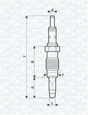 MAGNETI MARELLI FIAT Свічка розжарювання 11V Doblo, Punto, Palio 1.9D