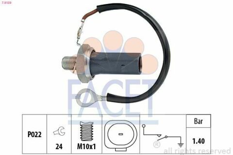 Датчик тиску оливи (1,4bar/1 контакт/чорний) VW GOLF V/PASSAT 2.0 FSI 03-13