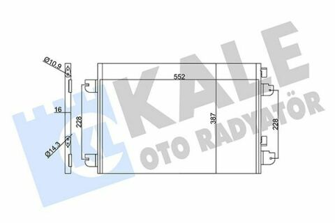 KALE RENAULT Радиатор кондиционера Megane I,Dacia Logan,Sandero