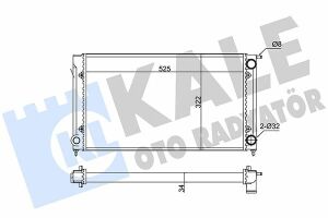 KALE VW Радіатор охолодження Golf II, Jetta II 1.6D/1.8