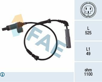 Датчик ABS (передній) BMW 3 (E46) 98-05 (525mm) Датчик ABS (передній) BMW 3 (E46) 98-05 (525mm)