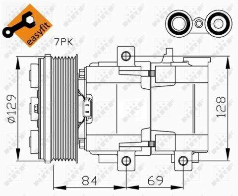 Компресор кондиціонера Ford Transit 2.4D/3.2D 00-14