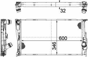 Радіатор охолодження BMW 1 / 3 (E90/91/92/93)