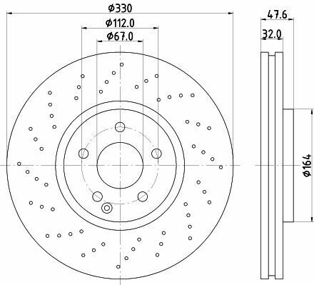 Гальмівний диск перед. W211/W220 02-09 2.6-5.5 (PRO) HC