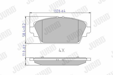 JURID Тормозные колодки пер. NISSAN Primera, Almera Tino  01-