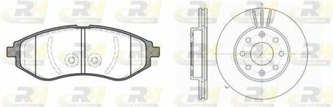 Гальмівний  комплект  (Диски  RH  6655.10  +  Колодки  RH  2986.00)