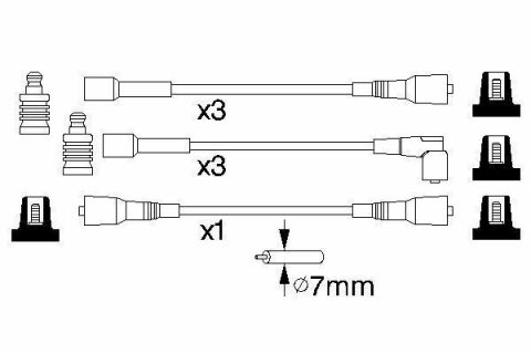 Дріт високої напруги 5шт. OPEL Omega A 2,6 90-94, Senator B 90-93 B814