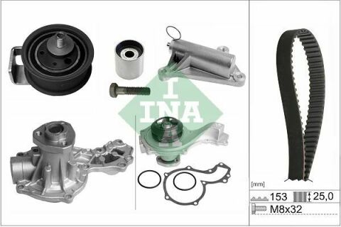 Комплект ГРМ + помпа Audi A4/A6/VW Passat1.8/1.8T 94-05 (25x153z)