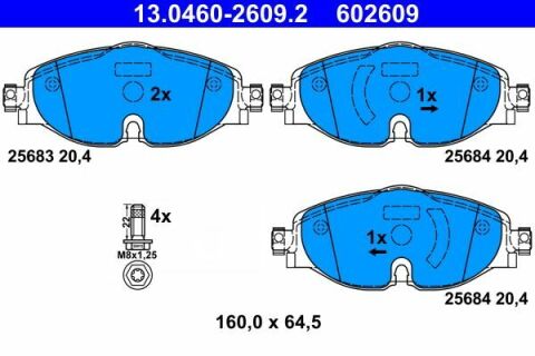 Колодки тормозные (передние) Audi A1/Q3 18-/Skoda Octavia/VW Golf/Caddy/Touran/Passat 12-