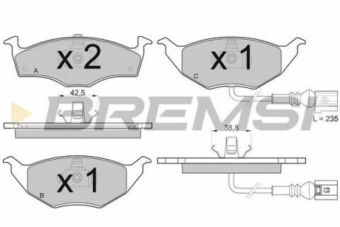 Тормозные колодки перед. VW Polo 01-/Skoda Fabia 03-14 (Kelsey-hayes) (141,5x49,7x17,2)