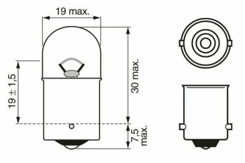 Автолампа R10W 12V 10W BA15s Eco WS