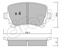 Гальмівні колодки зад. Caddy III/Golf V/Audi A4 03- Гальмівні колодки зад. Caddy III/Golf V/Audi A4 03-