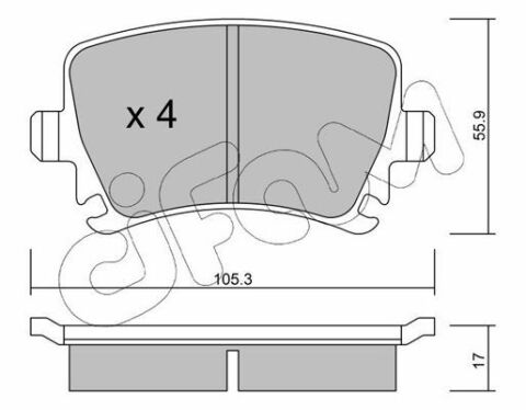 Тормозные колодки зад. Caddy III/Golf V/Audi A4 03-