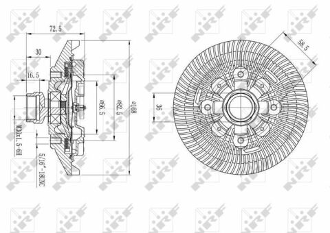 Муфта вентилятора Jeep Cherokee 2.8CRD/3.7 08-/2.5TD/4.0i 95-01 Муфта вентилятора Jeep Cherokee 2.8CRD/3.7 08-/2.5TD/4.0i 95-01