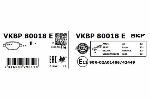 гальмівні колодки передніgolf vii,audi a3 13-,skoda octavia 12-