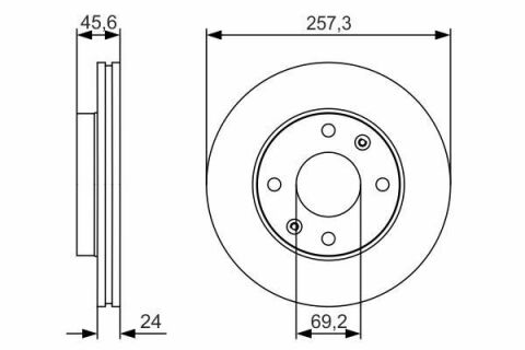 Диск тормозной (передний) Hyundai Elantra 00-06 (257x24)