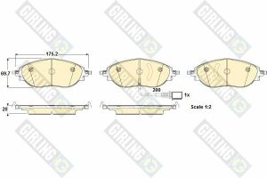 Комплект гальмівних накладок, дискове гальмо