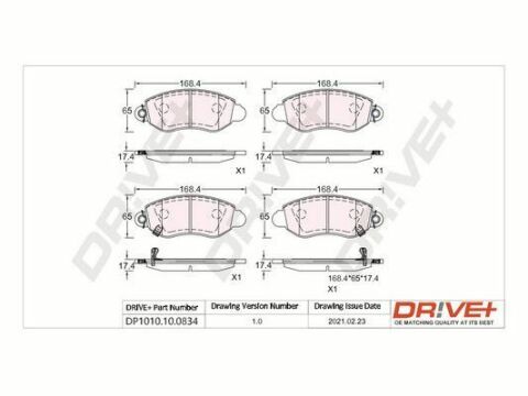 DP1010.10.0834 Drive+ - Гальмівні колодки до дисків