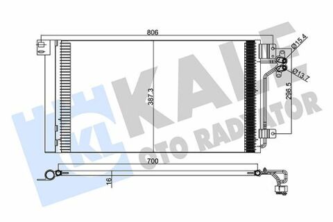 KALE VW Радіатор кондиціонера T5 03-