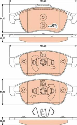 Гальмівні колодки пер. Megane 09-/Duster 10-/Dokker 13-