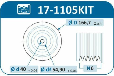 Шків колінвалу + шків генератора BMW 1/3/X1/X3 2.0D 04- (6PK)