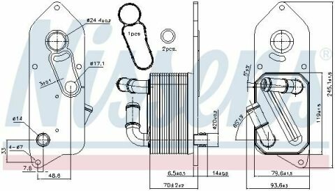 Масляный радиатор FORD TRANSIT TOURNEO CUSTOM (TTF) (12-) 2.0 TDCi