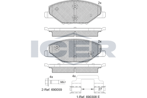 Колодки тормозные (передние) Skoda Fabia II/III 07-/VW Polo 10-