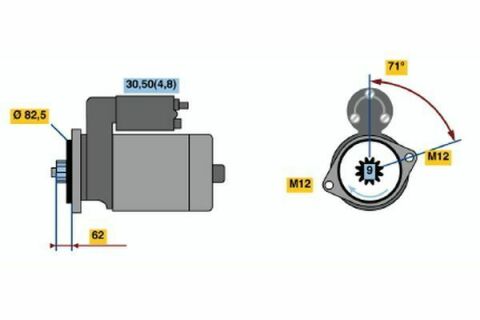 Стартер VW Touareg 2.5 TDI 03-10 (2.2kw) (z=9)