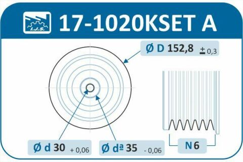 Шків колінвалу + шків генератора Citroen/Peugeot 1.4/1.6HDI 06- (6PK) (в комплекті з болтом)